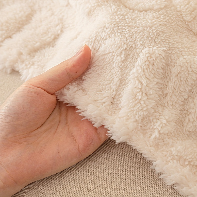 Housse de canapé épaisse en velours jacquard antidérapante — détail de la matière : velours