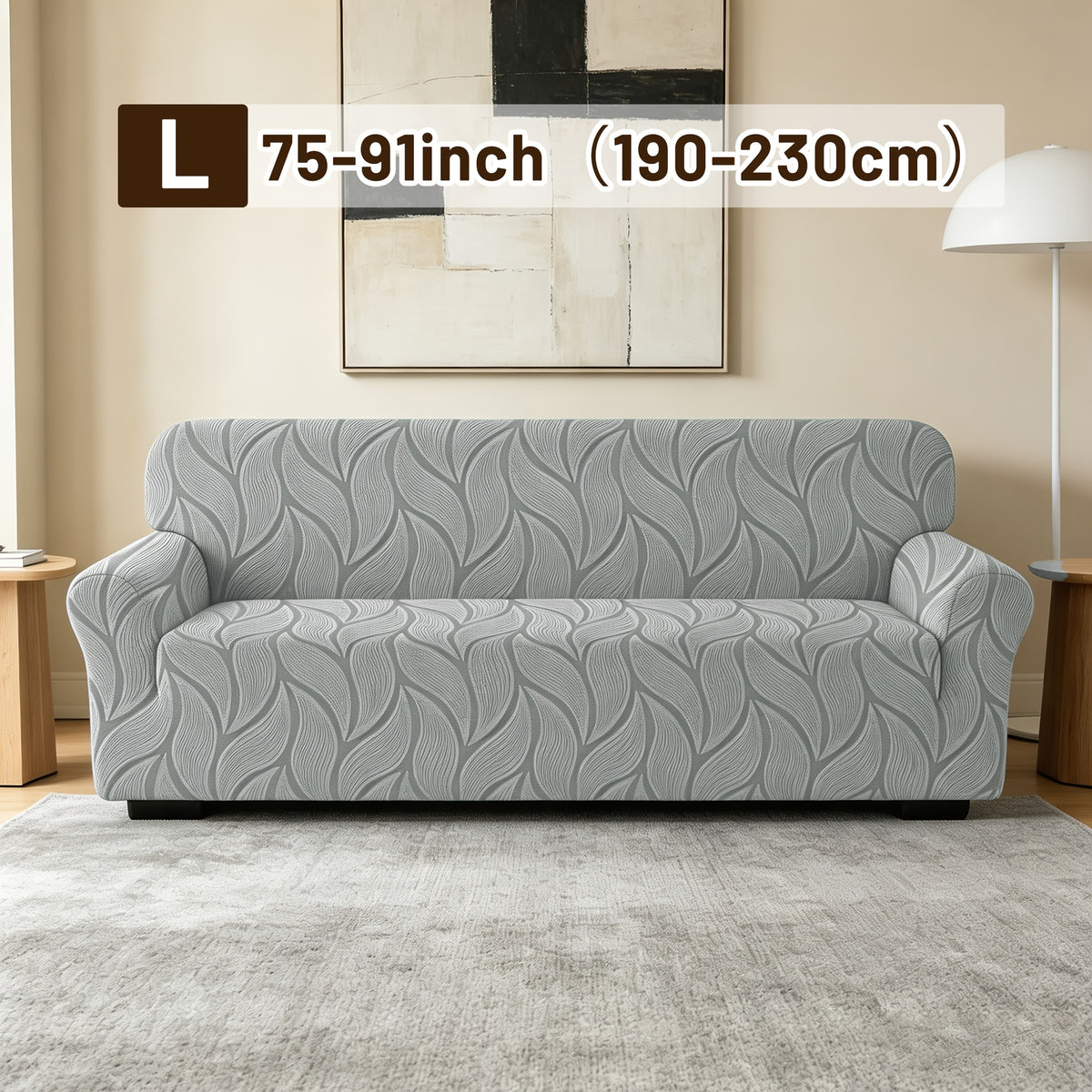 Housse de canapé extensible en polaire jacquard, vue de dos