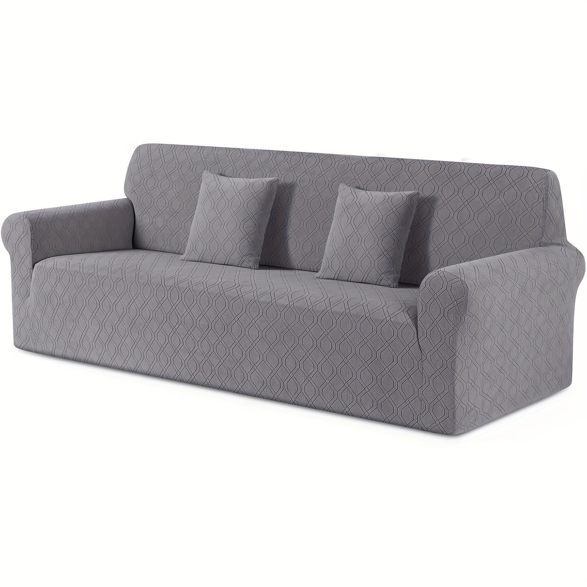 Housse de canapé extensible en polaire jacquard antidérapante d'esprit vintage, visuel produit