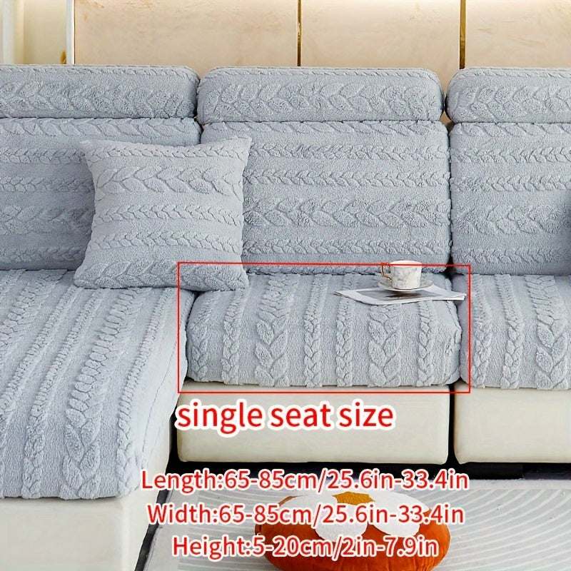 Housse de canapé extensible en velours jacquard antidérapante à housses, mise en situation
