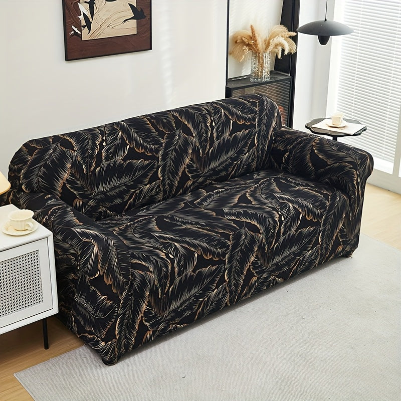 Housse de canapé extensible en fibre de lait matelassée à motif tropical, autre coloris