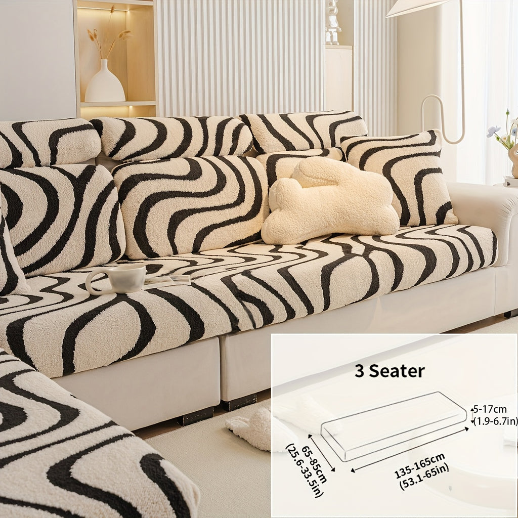 Housse de canapé extensible en peluche à housses séparées, tissu de 250 à 300 g/m²