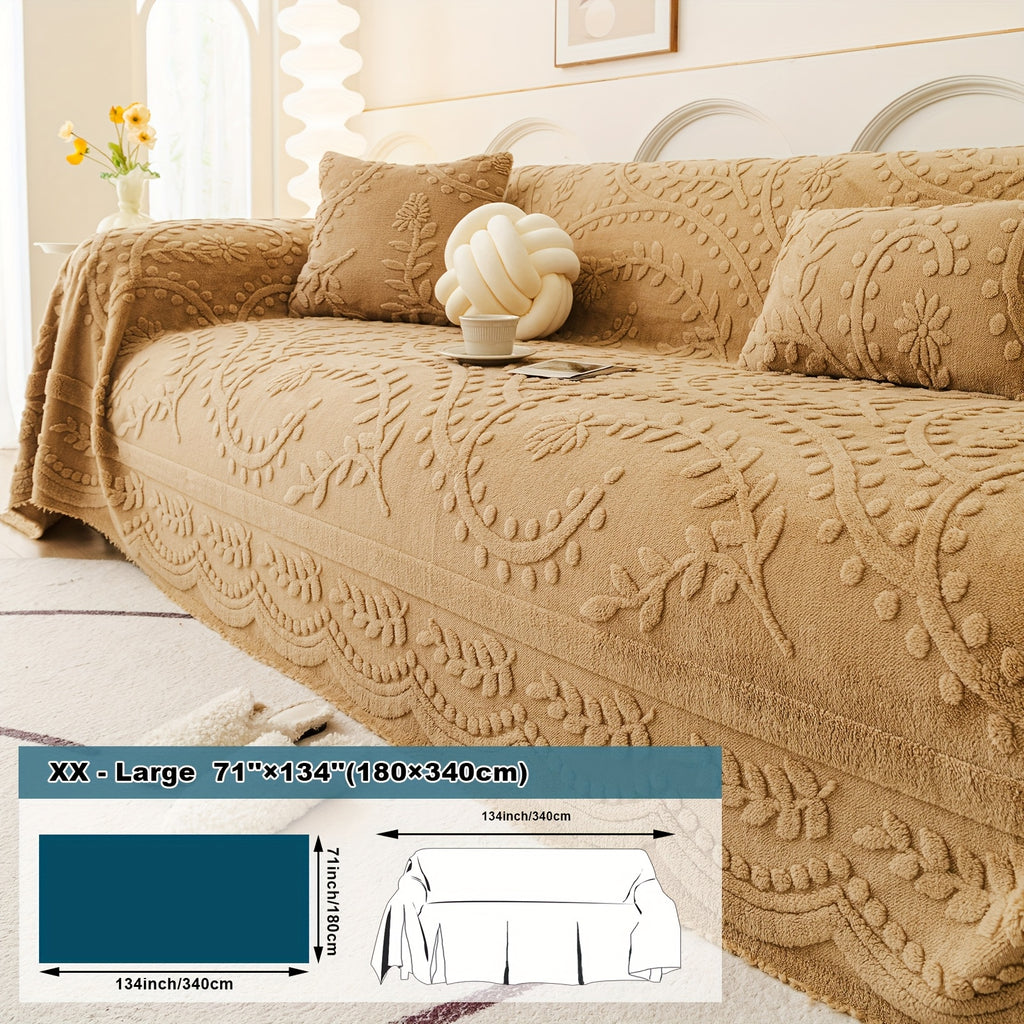 Housse de canapé épaisse en velours jacquard, vue de dos