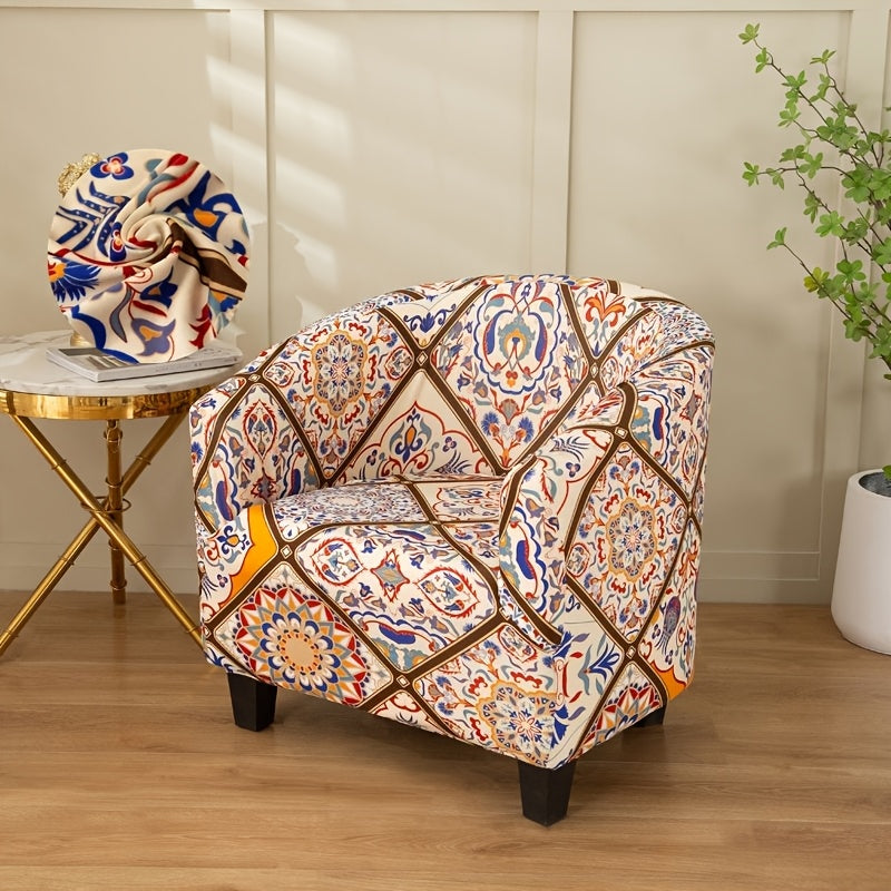 Housse de chaise légère extensible en fibre de lait pour fauteuil, mise en situation