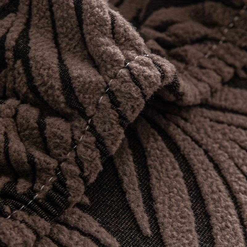 Housse de canapé en polaire jacquard antidérapante d'esprit bohème, détail de l'ourlet