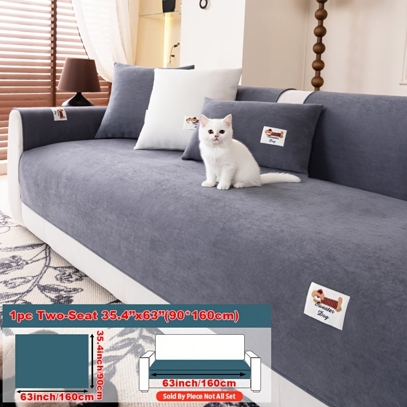 Housse de canapé en peluche matelassée à rayures antidérapante, compatible fauteuil, canapé deux places, canapé trois places Image