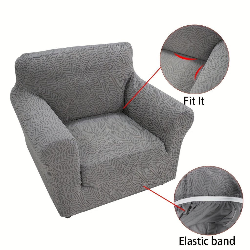Housse de canapé épaisse extensible en polaire jacquard, vue de dos