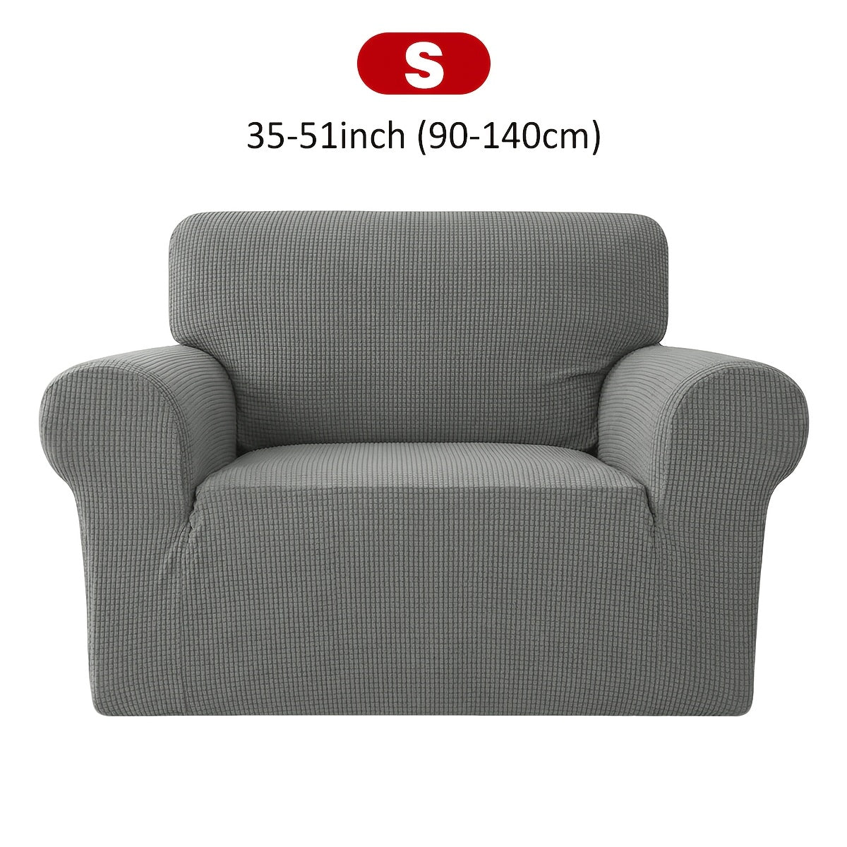Housse de canapé extensible en velours côtelé jacquard à maille gaufrée, détail de l'ourlet