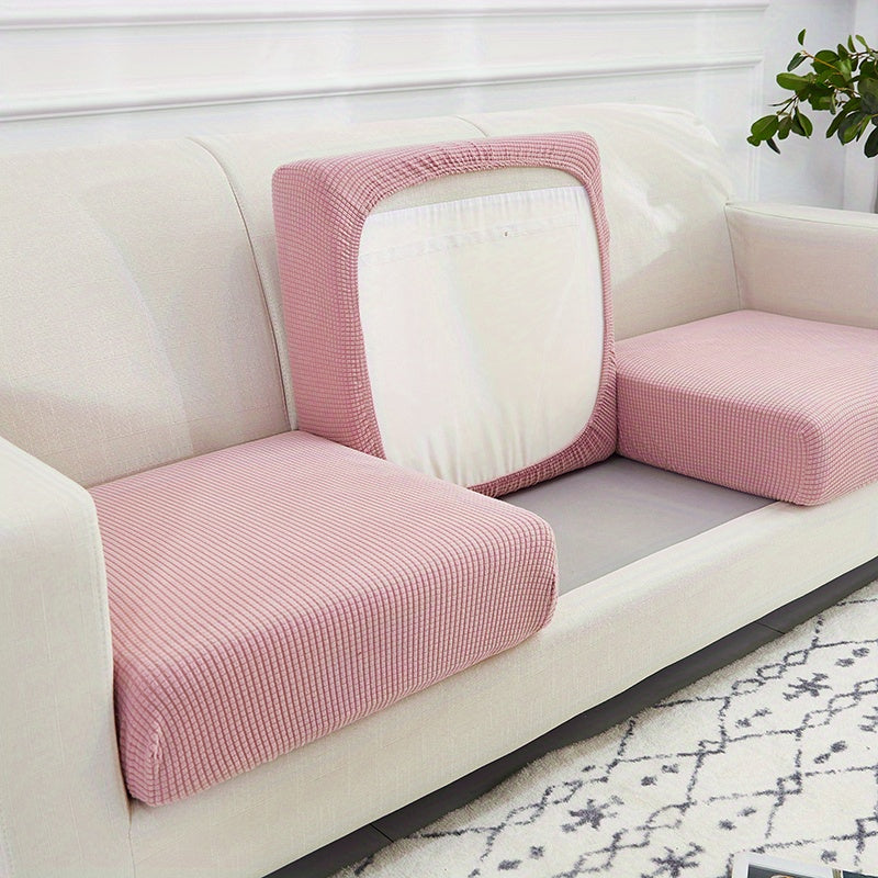 Housse de coussin extensible en polaire matelassée, compatible fauteuil, canapé deux places, canapé trois places Image