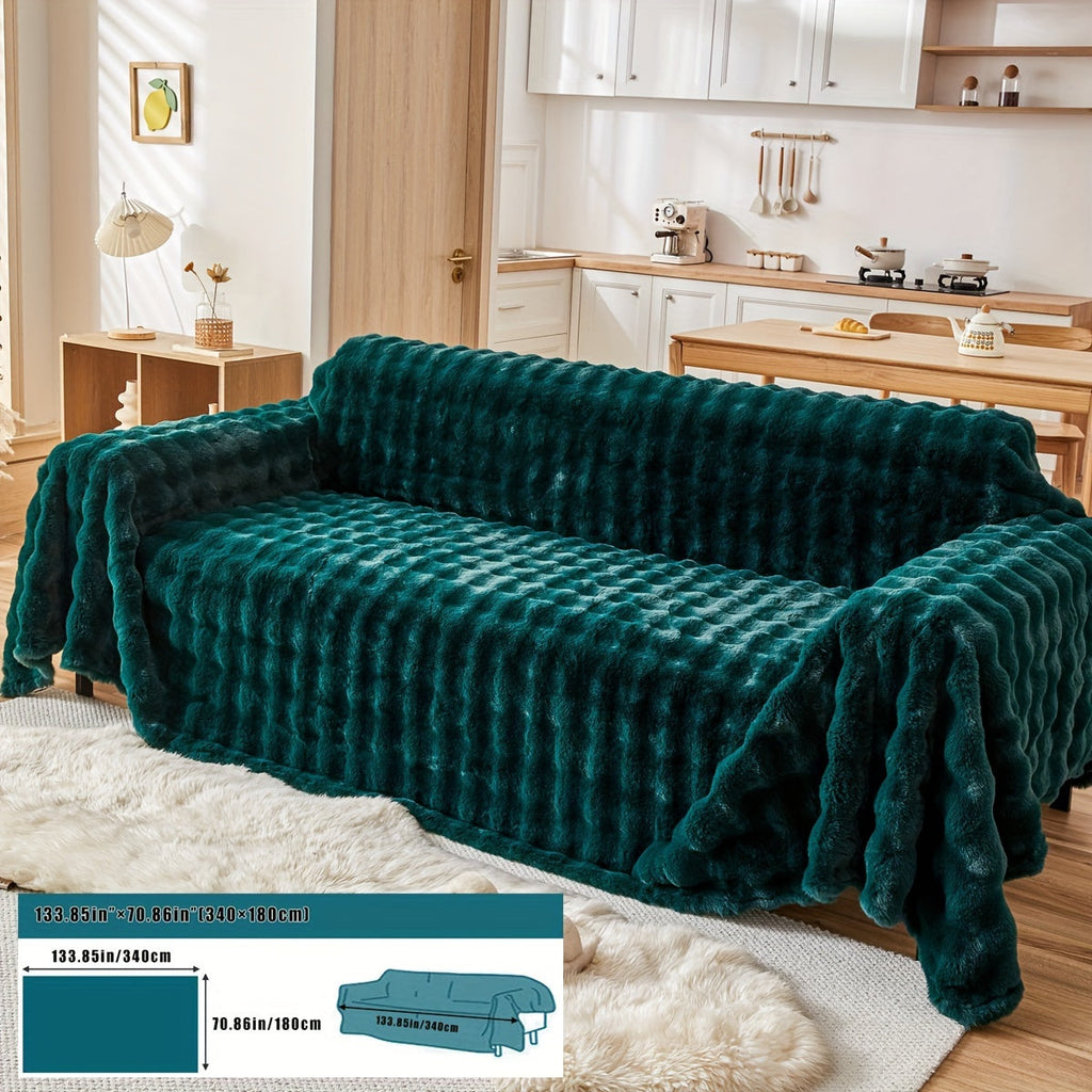 Housse de canapé en peluche, 8 coloris, gros plan sur le tissu