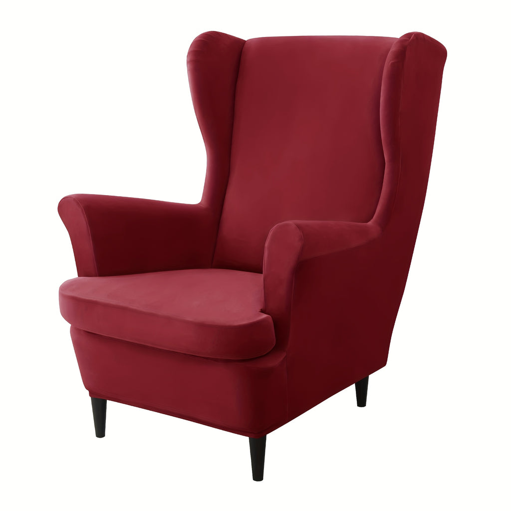 Housse de canapé épaisse extensible en velours pour fauteuil, détail de l'ourlet