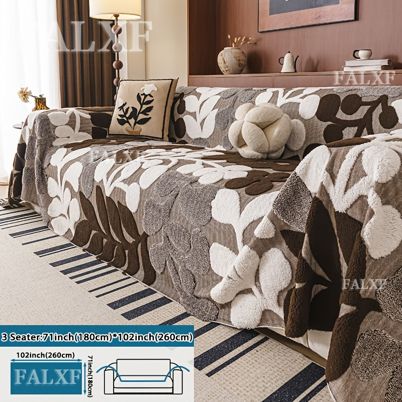 Housse de canapé en velours jacquard à motif bohème, tissu de 300 à 350 g/m²