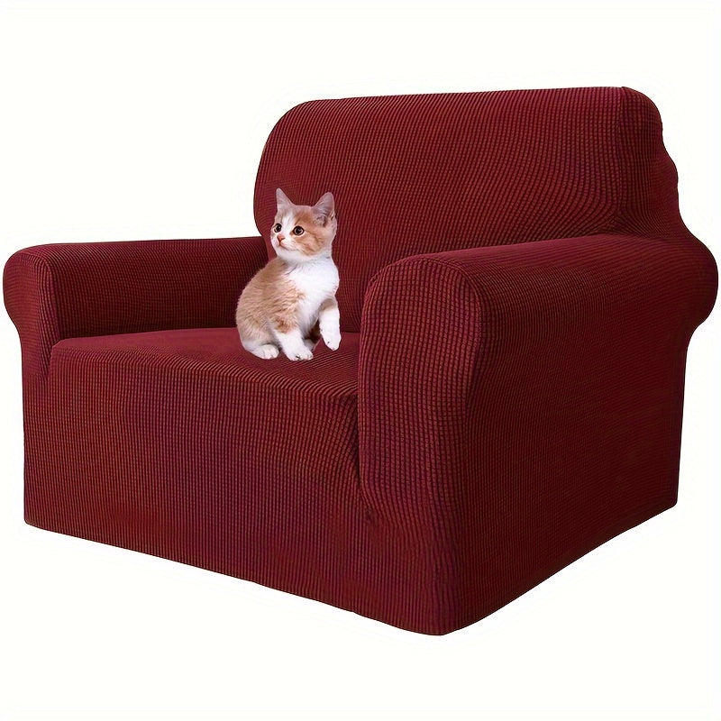 Housse de canapé épaisse extensible en polaire jacquard — détail de la matière : polaire Image