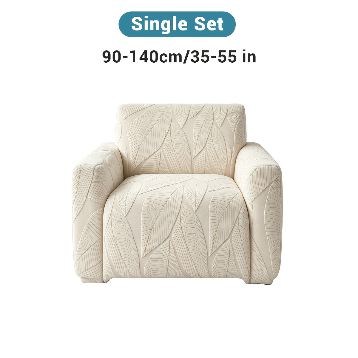 Housse de canapé extensible en polaire jacquard à motif feuillage Image