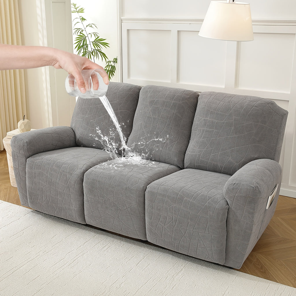 Housse de canapé extensible en polaire jacquard antidérapante à housses, tissu de 180 à 200 g/m²