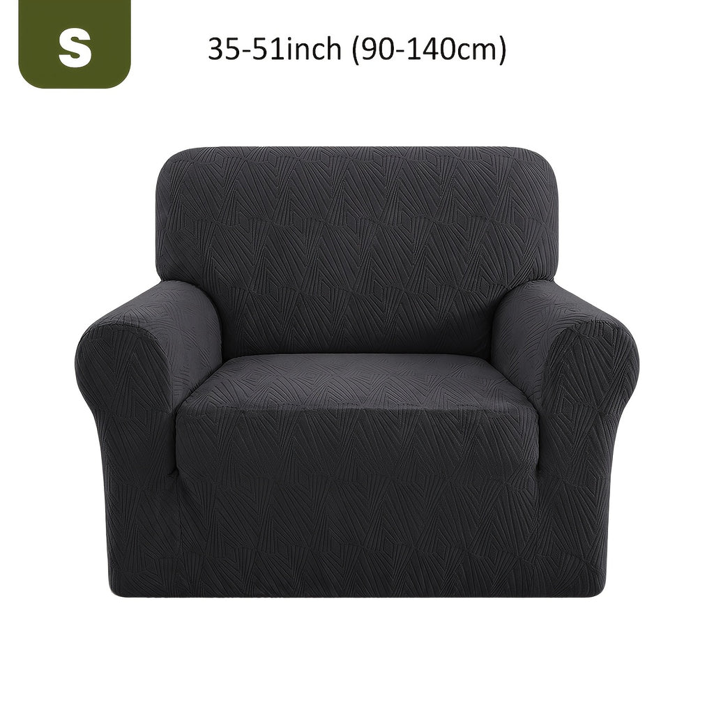 Housse de canapé extensible en polaire jacquard, housse posée