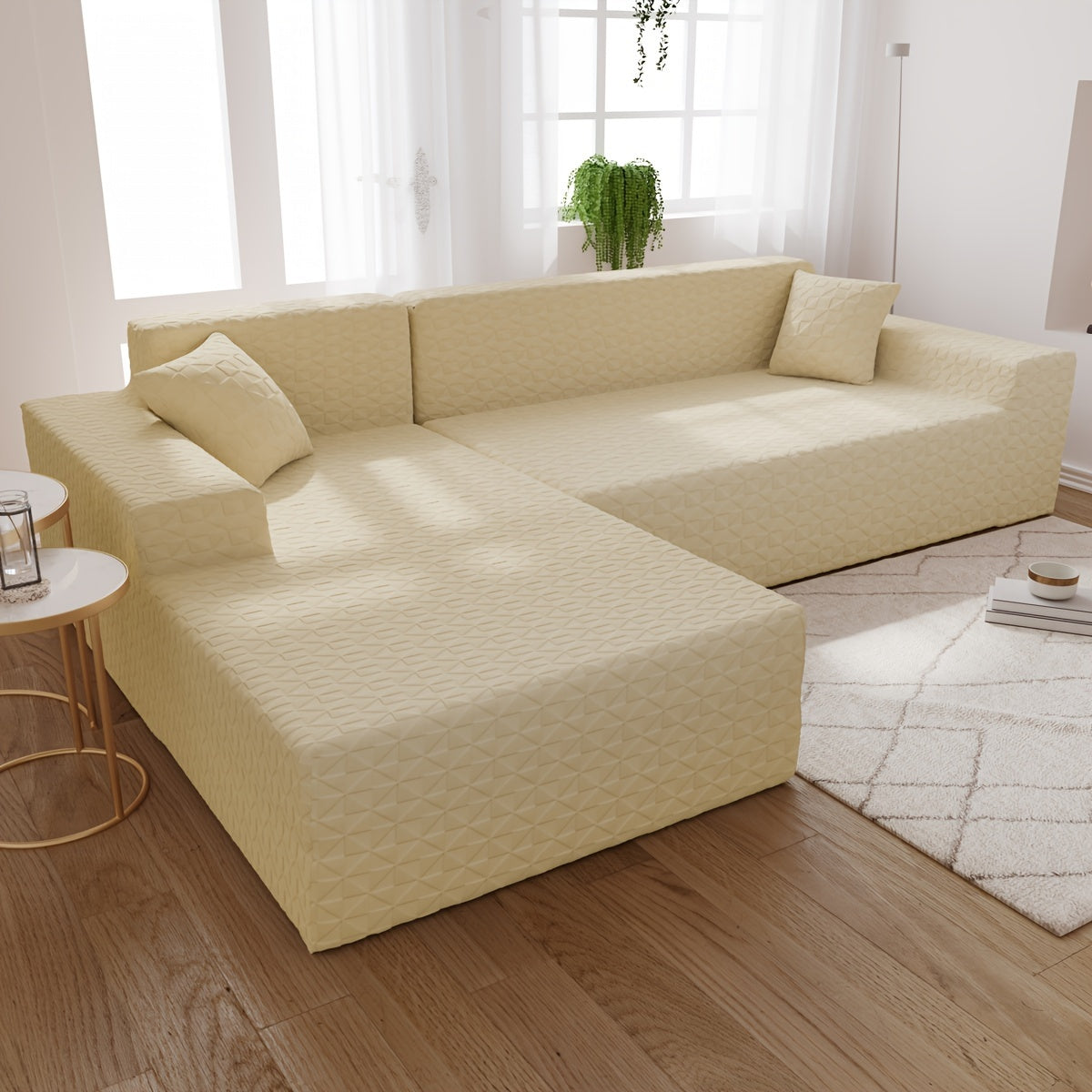 Housse de canapé épaisse extensible en polaire jacquard à housses séparées Image