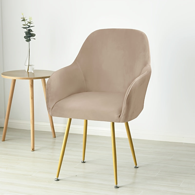 Housse de chaise épaisse extensible en velours, vue d'ensemble