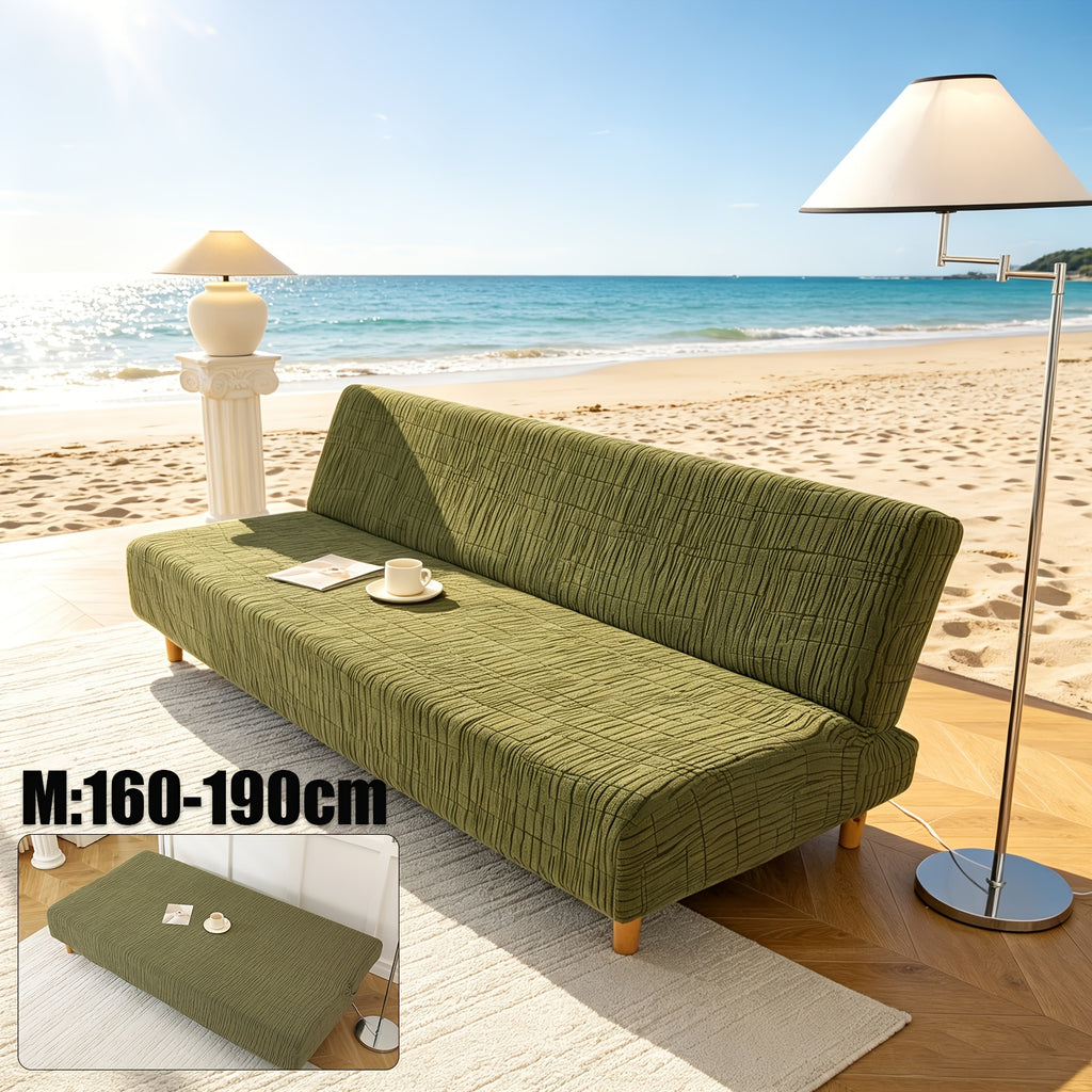 Housse de canapé extensible en polaire jacquard à motif géométrique, autre coloris