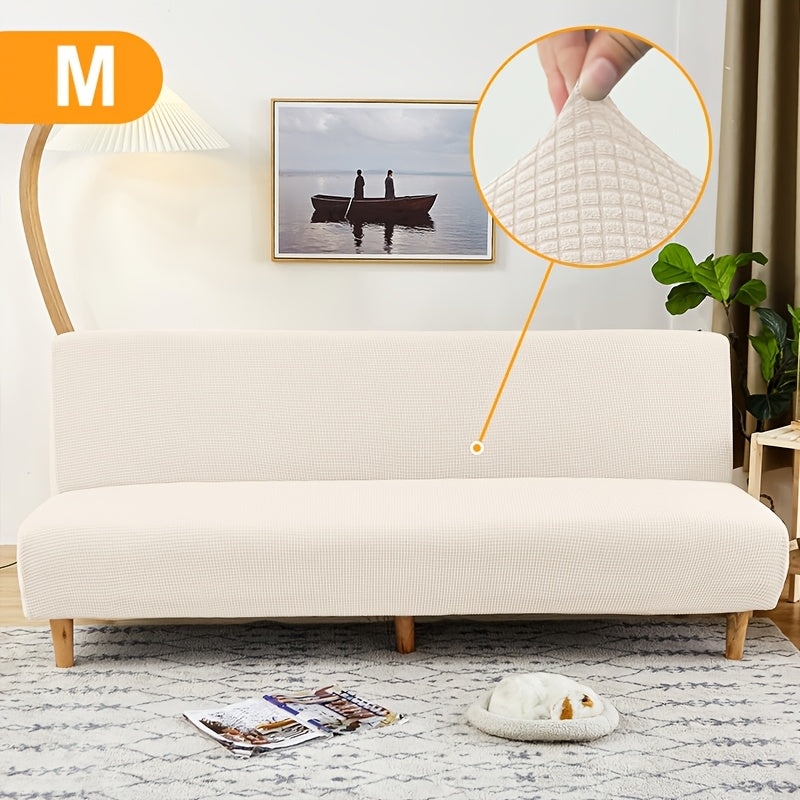 Housse de canapé extensible en polaire jacquard à maille gaufrée, mise en situation
