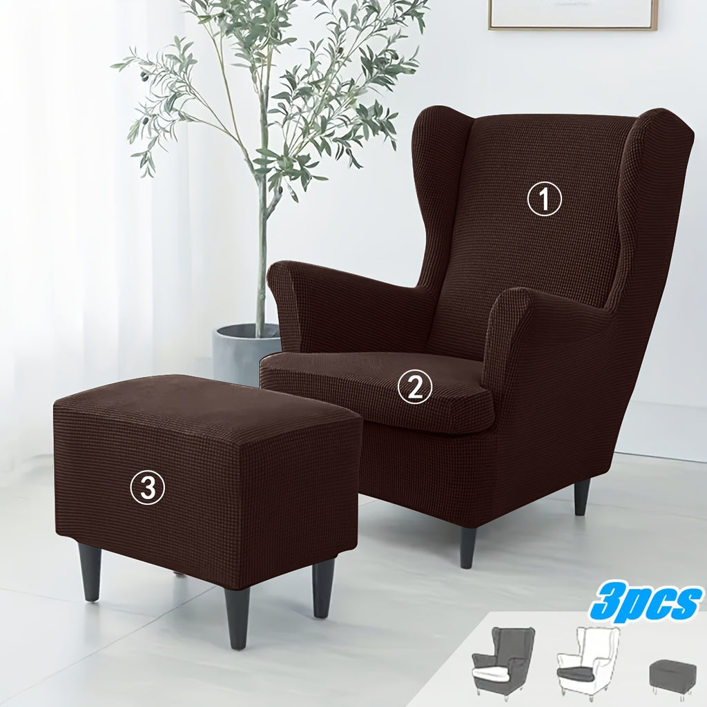 Housse de fauteuil extensible en polaire jacquard pour fauteuil, mise en situation