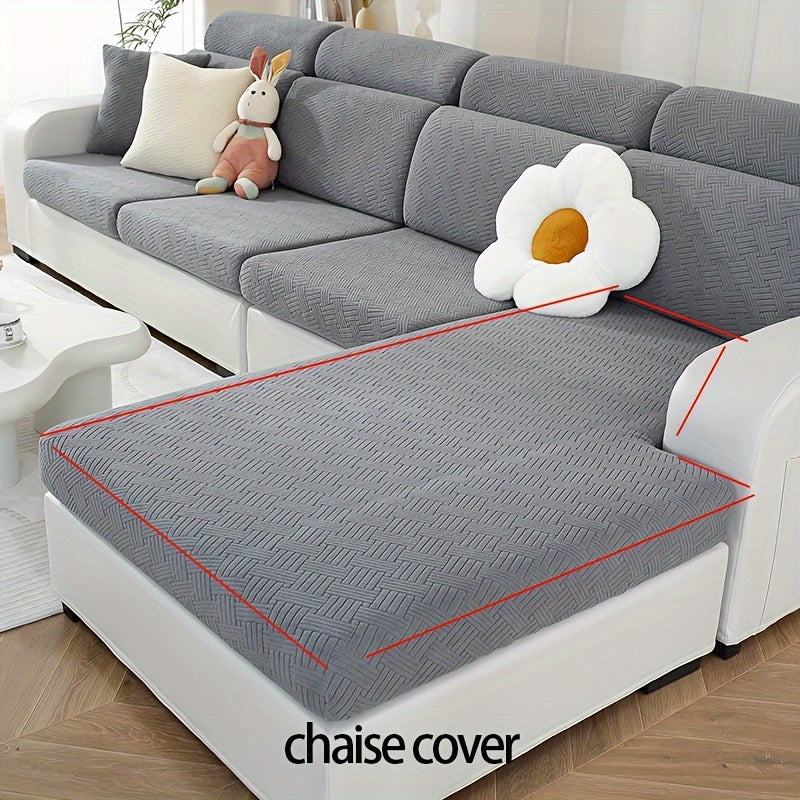 Housse de canapé épaisse extensible en polaire jacquard anti-griffes, compatible fauteuil, canapé deux places, canapé trois places