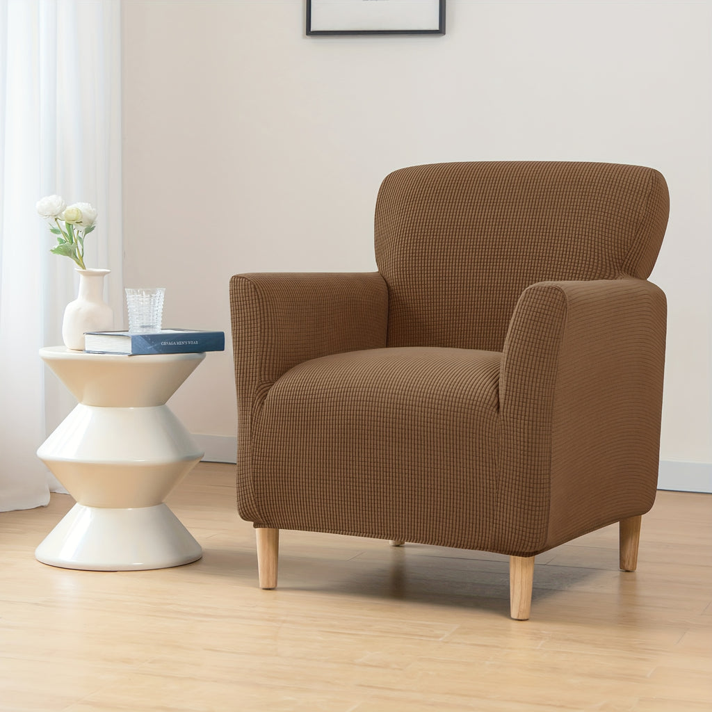 Housse de canapé extensible en velours côtelé pour fauteuil, mise en situation