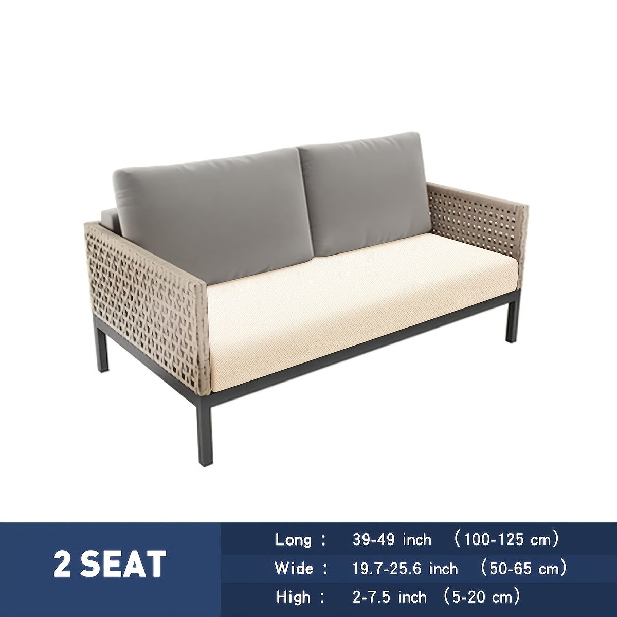 Housse de coussin extensible en jacquard en T, vue d'ensemble Image