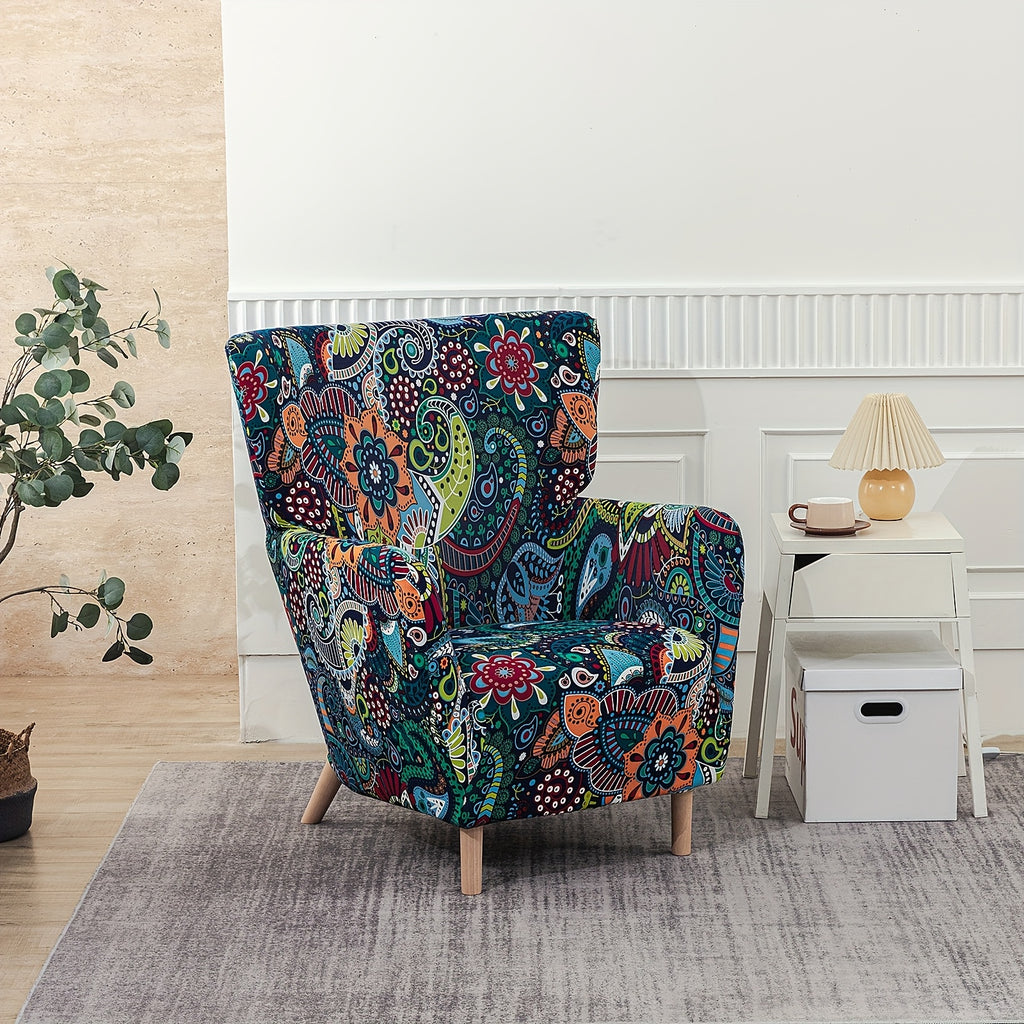 Housse de canapé extensible en fibre de lait d'esprit vintage, gros plan sur le tissu