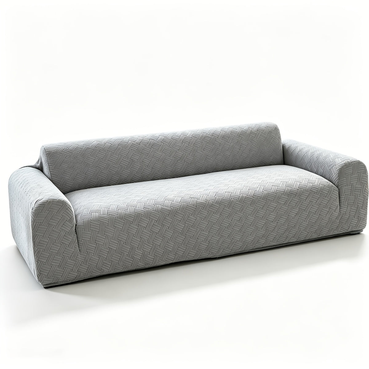 Housse de canapé extensible en polaire jacquard à rayures, compatible fauteuil, canapé deux places, canapé trois places