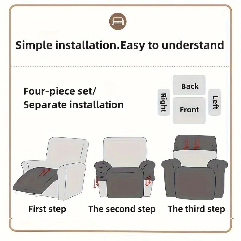 Housse de fauteuil extensible en fibre de lait matelassée à motif feuillage, mise en situation