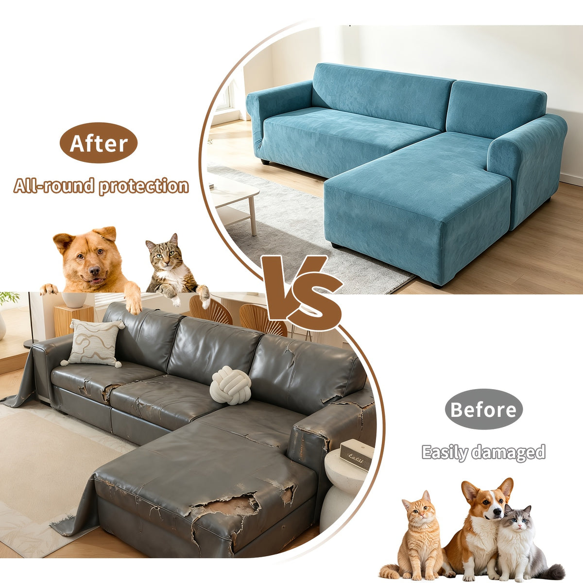 Housse de canapé extensible en velours jacquard, visuel produit