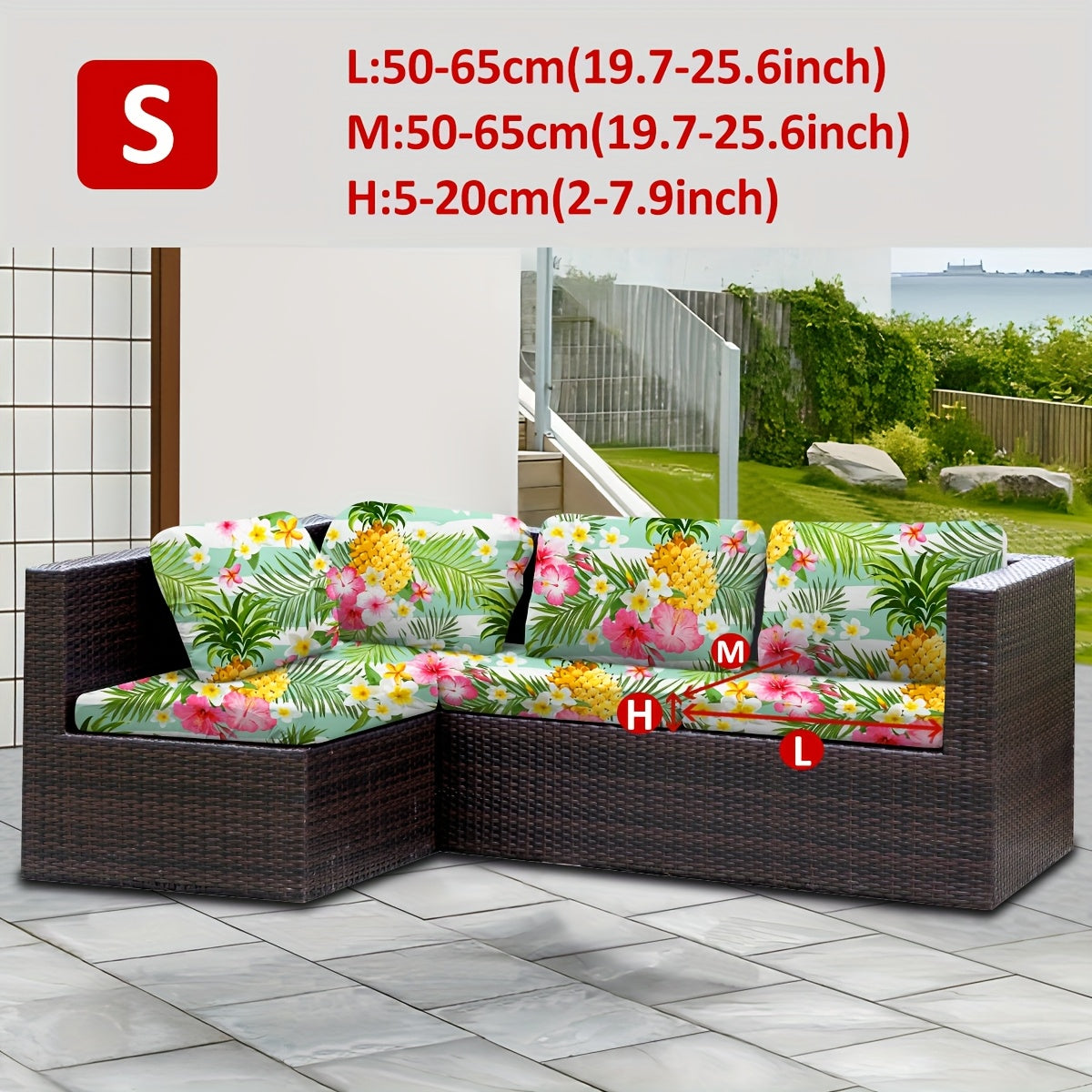 Housse de canapé extensible en fibre de lait à motif tropical, compatible fauteuil, canapé deux places, canapé trois places Image