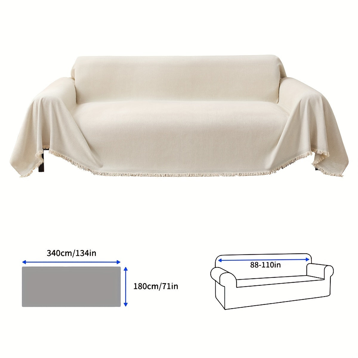 Housse de canapé, gros plan sur le tissu