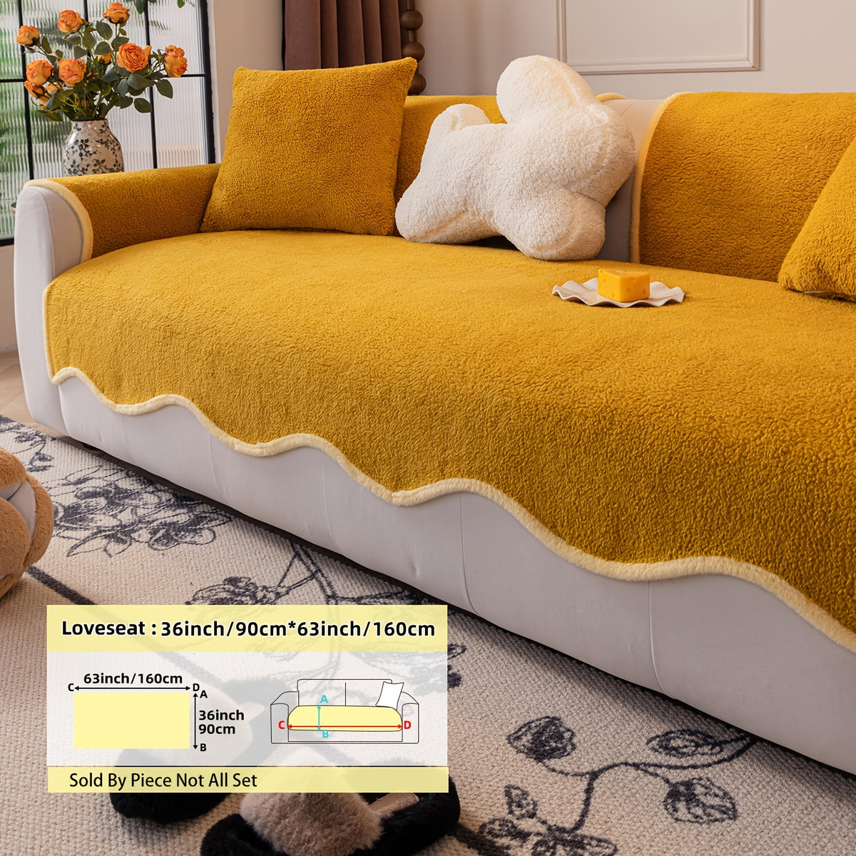 Housse de coussin matelassée antidérapante, vue de dos