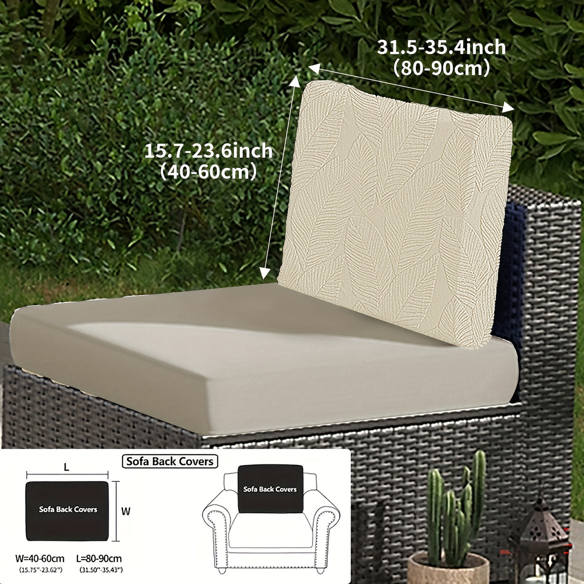 Housse de canapé extensible en polaire, vue de dos