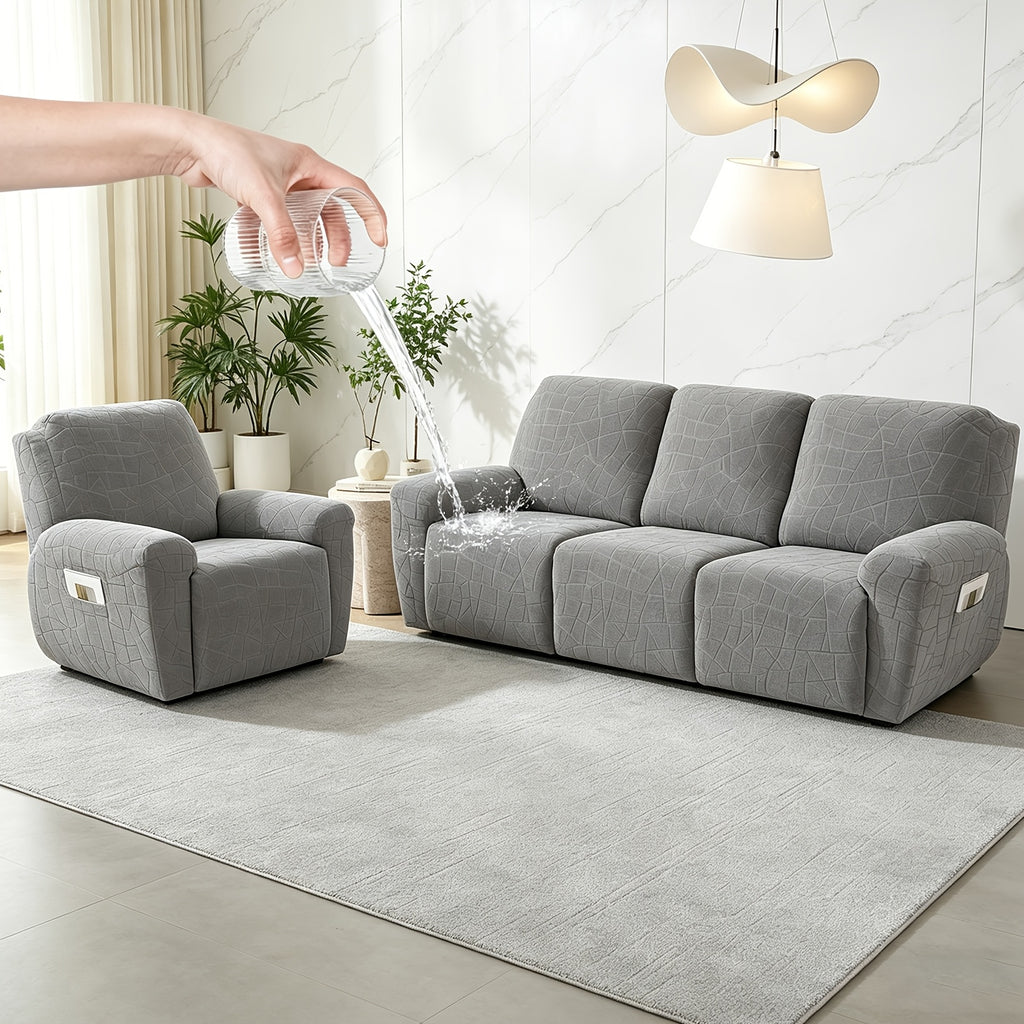 Housse de canapé extensible en polaire jacquard antidérapante à housses, housse posée