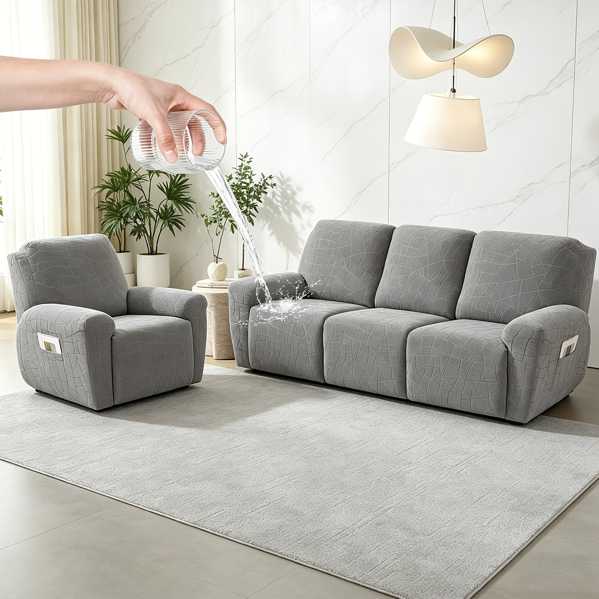 Housse de canapé extensible en polaire jacquard antidérapante à housses, housse posée