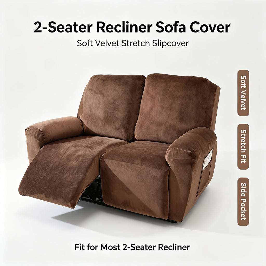 Housse de fauteuil extensible en velours antidérapante, détail de la finition