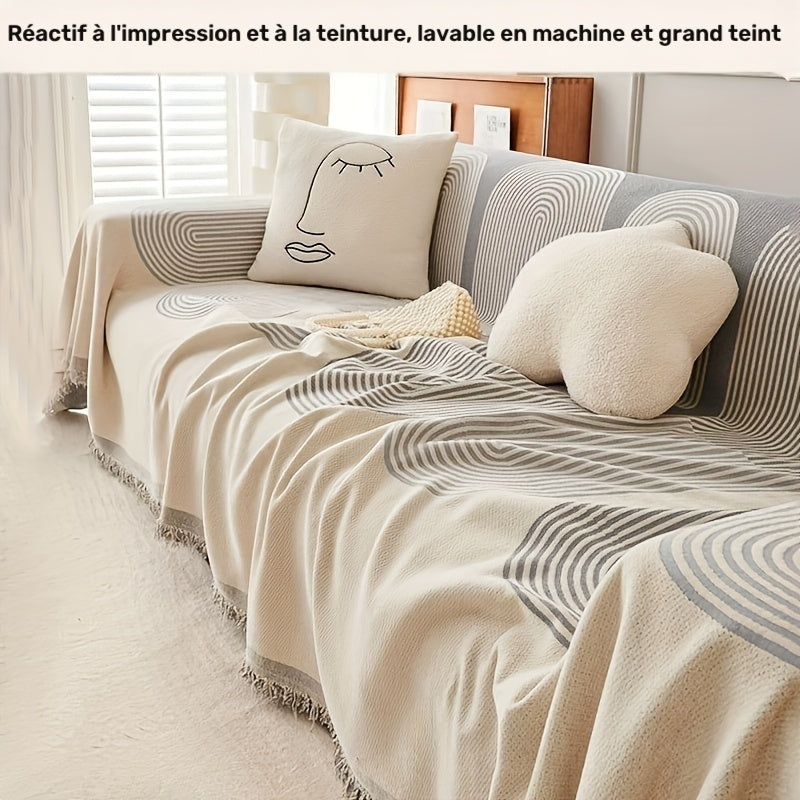 Housse de canapé, détail de l'ourlet