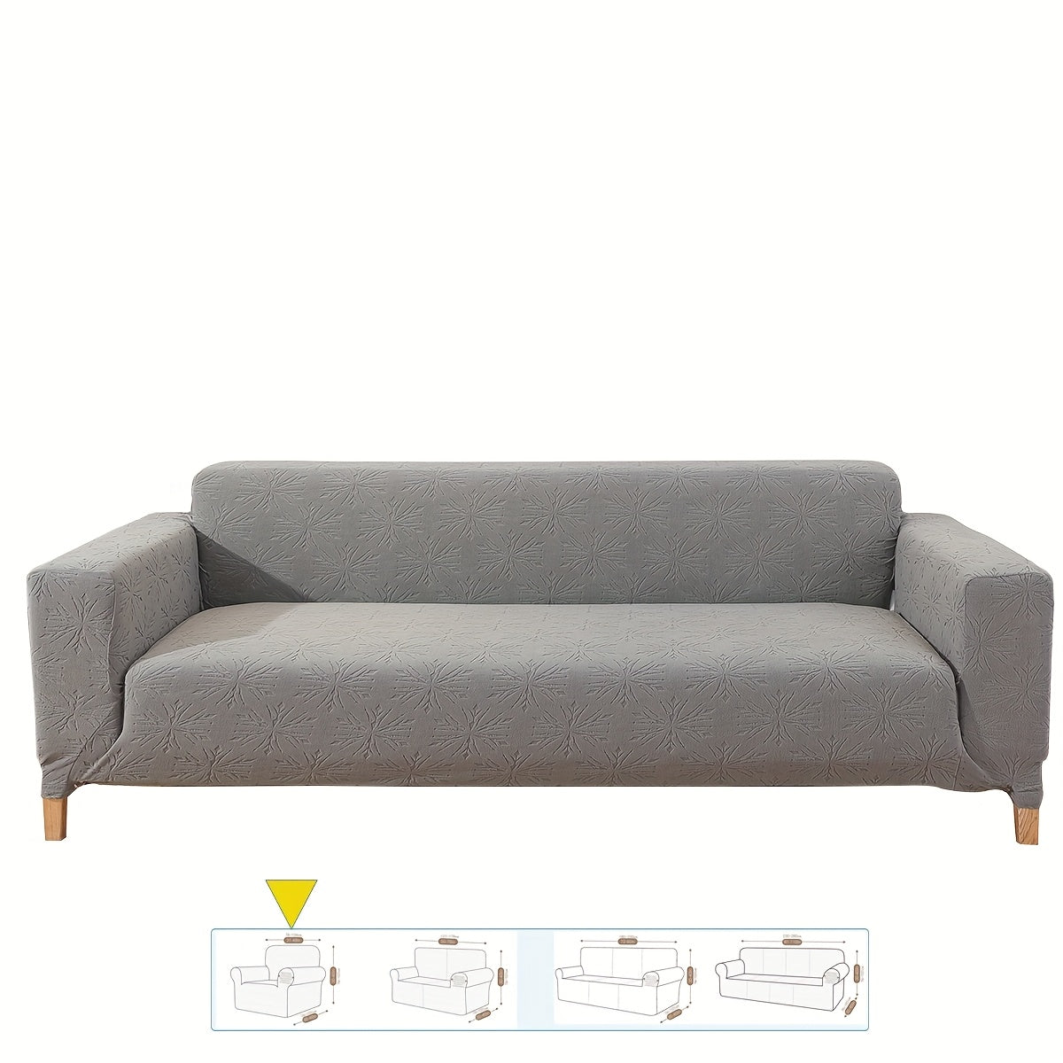 Housse de canapé épaisse extensible en polaire jacquard anti-griffes — détail de la matière : polaire Image