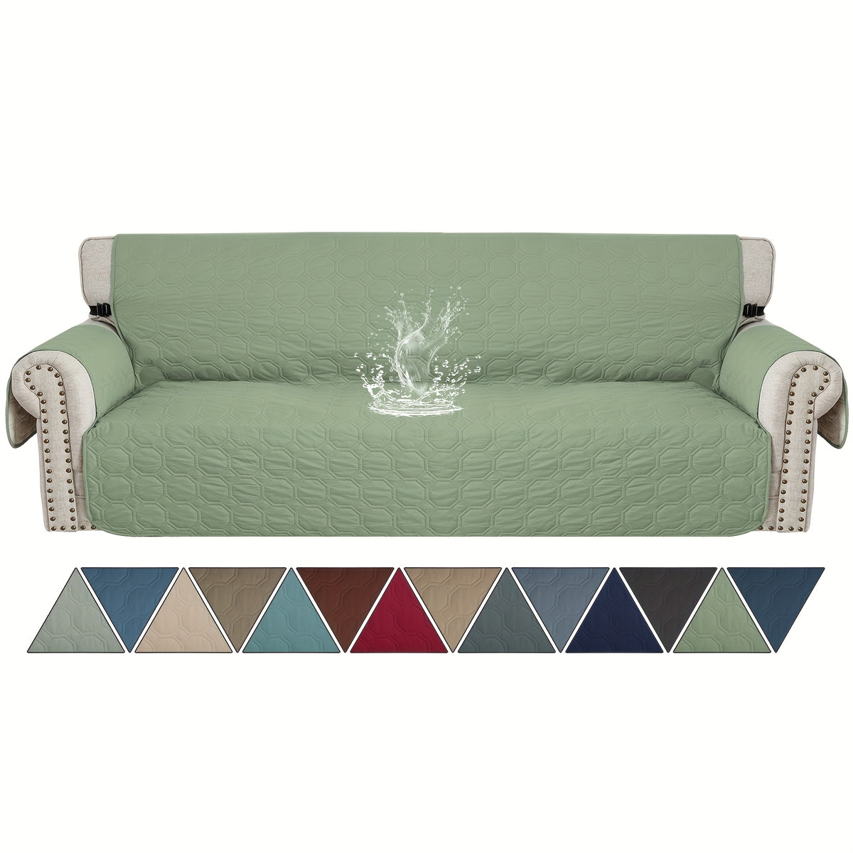 Housse de canapé épaisse en polyester antidérapante à cordon de serrage, autre coloris
