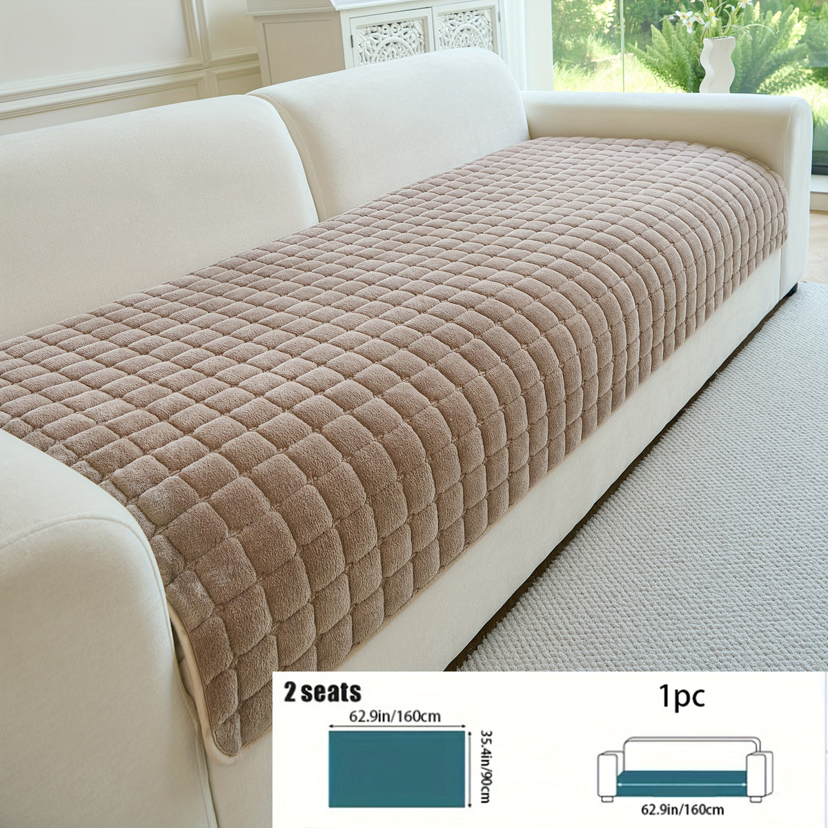 Housse de coussin matelassée, détail de l'ourlet