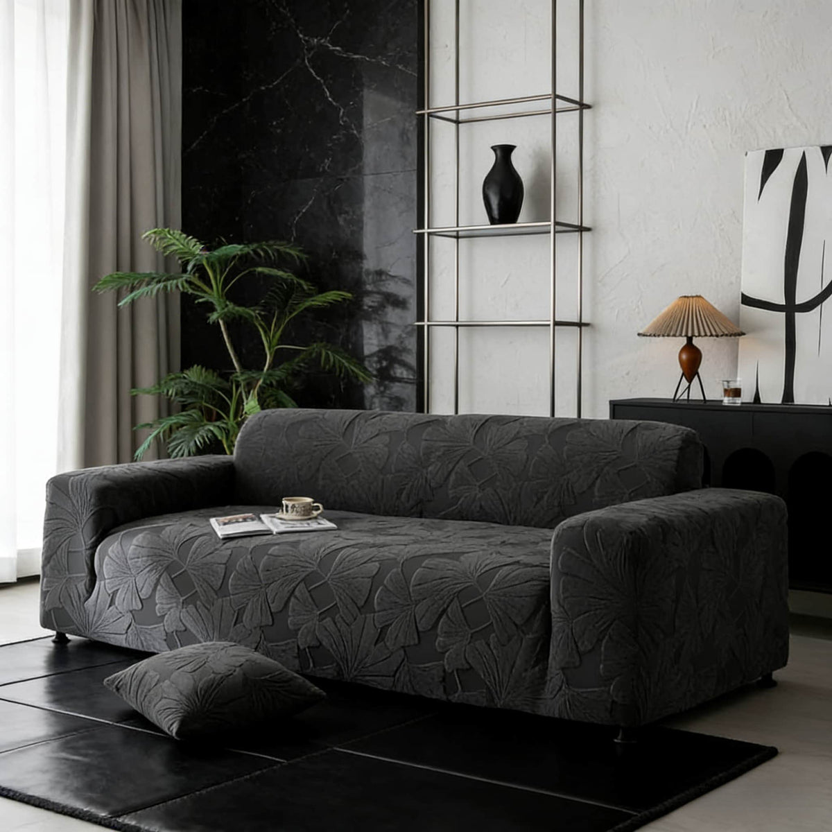 Housse de canapé épaisse en polyester, mise en situation