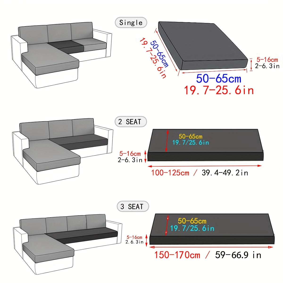 Housse de coussin épaisse extensible en velours, détail de l'ourlet