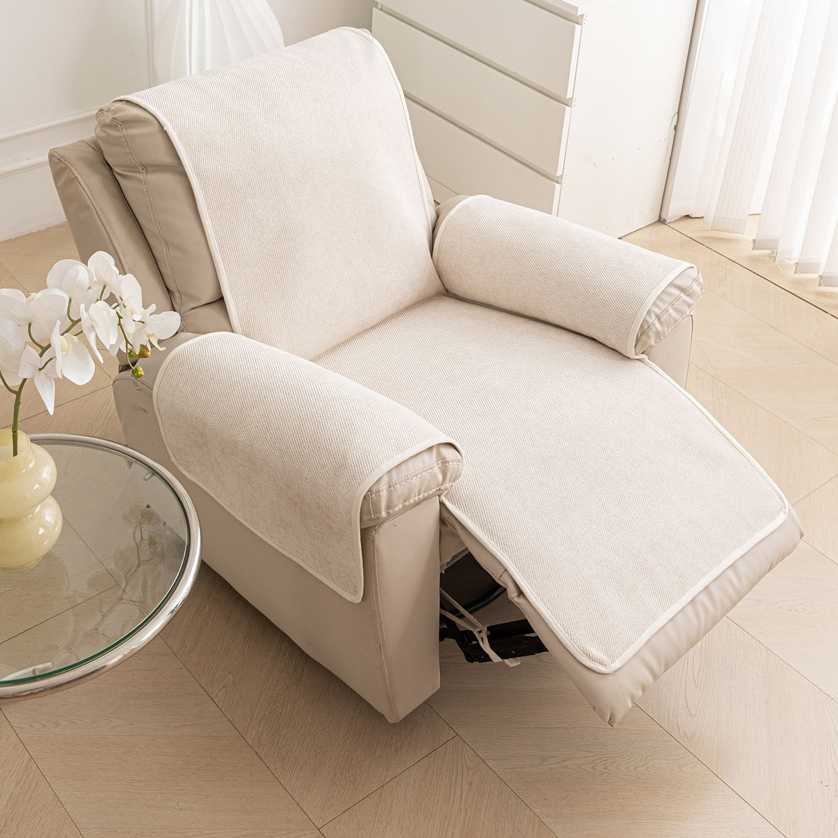 Housse de canapé en chenille antidérapante pour fauteuil, vue d'ensemble