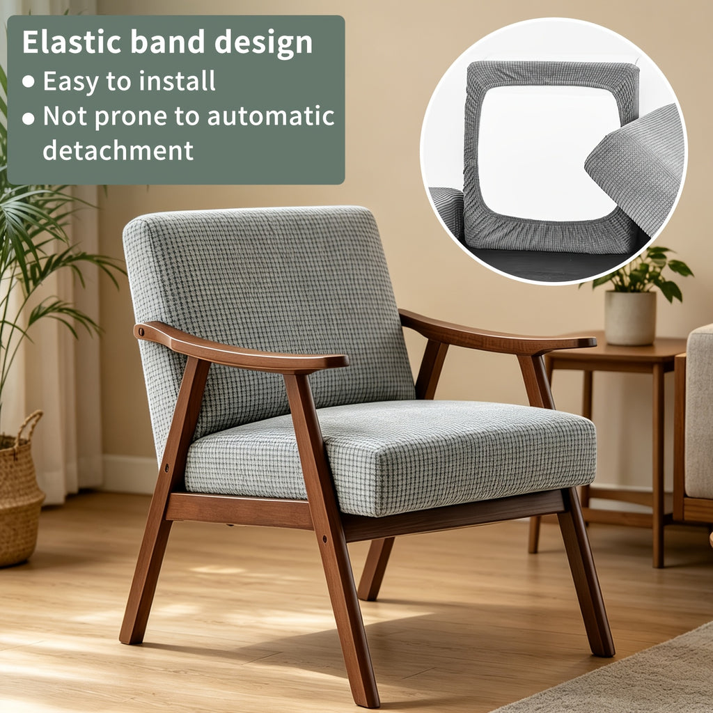 Housse de chaise épaisse extensible en polaire jacquard, visuel produit
