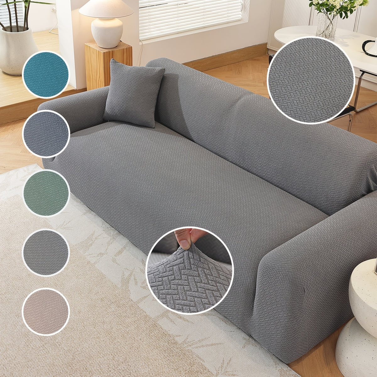 Housse de canapé épaisse extensible en polaire jacquard, autre coloris