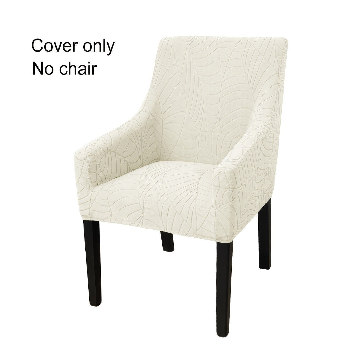 Housse de chaise extensible en velours côtelé jacquard à motif feuillage, détail de la finition