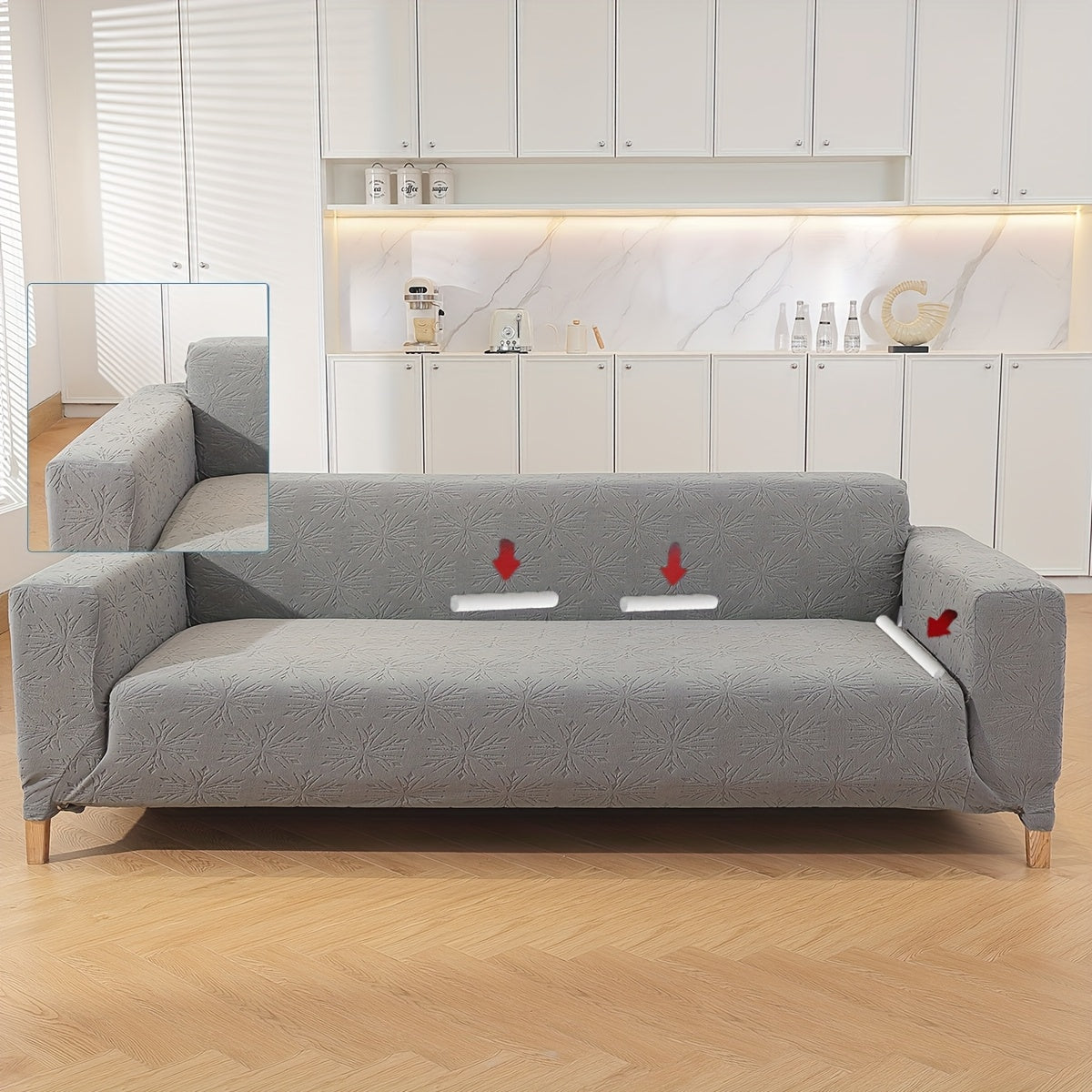Housse de canapé épaisse extensible en polaire jacquard à housses séparées, autre coloris